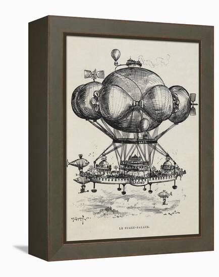 A Flying Casino Supported by Air Ballons and Other Air Machines-Albert Robida-Framed Premier Image Canvas