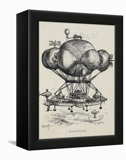 A Flying Casino Supported by Air Ballons and Other Air Machines-Albert Robida-Framed Premier Image Canvas