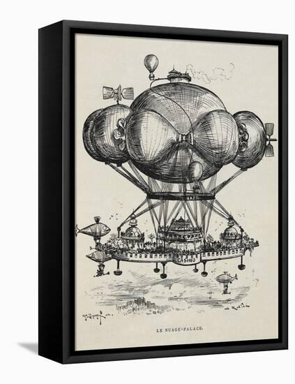 A Flying Casino Supported by Air Ballons and Other Air Machines-Albert Robida-Framed Premier Image Canvas