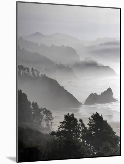 A Foggy Day on the Oregon Coast Just South of Cannon Beach.-Bennett Barthelemy-Mounted Photographic Print