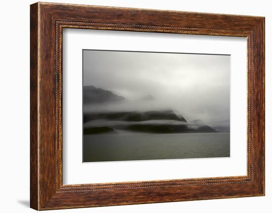 A Foggy Mist Layers the Mountains of Resurrection Bay in Alaska-Sheila Haddad-Framed Photographic Print