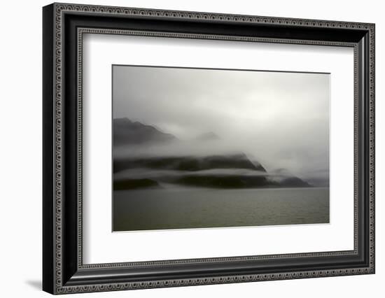 A Foggy Mist Layers the Mountains of Resurrection Bay in Alaska-Sheila Haddad-Framed Photographic Print