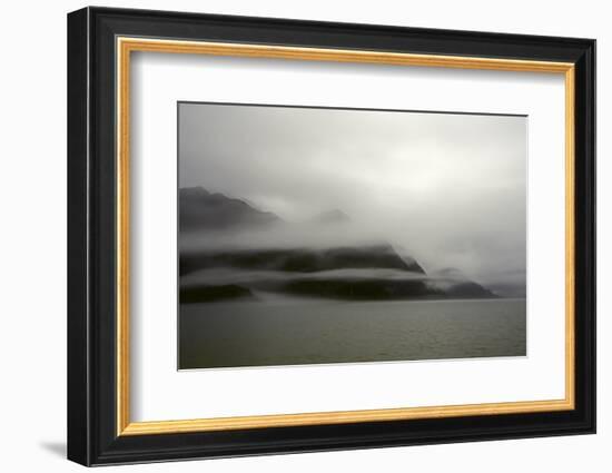 A Foggy Mist Layers the Mountains of Resurrection Bay in Alaska-Sheila Haddad-Framed Photographic Print