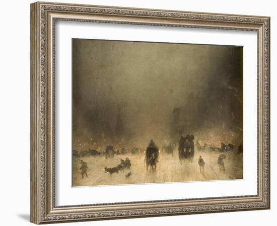 A Foggy Night in London-James Abbott McNeill Whistler-Framed Giclee Print