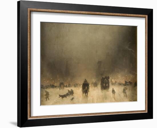 A Foggy Night in London-James Abbott McNeill Whistler-Framed Giclee Print