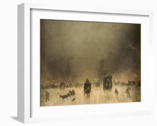 A Foggy Night in London-James Abbott McNeill Whistler-Framed Giclee Print