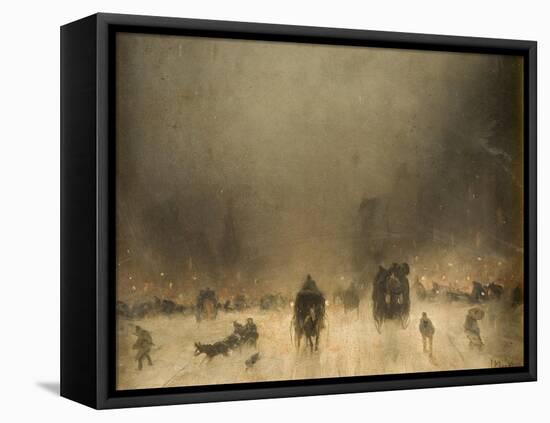 A Foggy Night in London-James Abbott McNeill Whistler-Framed Premier Image Canvas