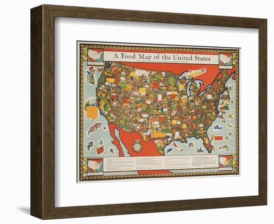 A Food Map of the United States-null-Framed Giclee Print