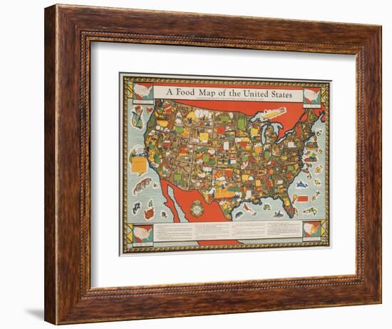 A Food Map of the United States-null-Framed Giclee Print