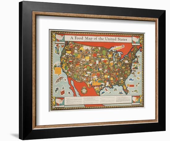 A Food Map of the United States-null-Framed Giclee Print