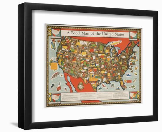 A Food Map of the United States-null-Framed Giclee Print