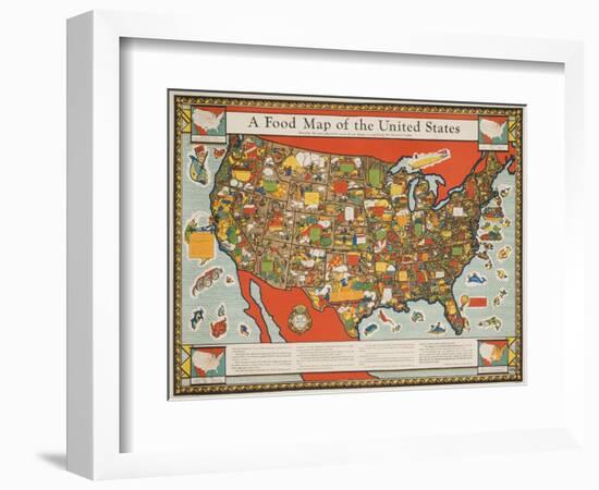 A Food Map of the United States-null-Framed Giclee Print