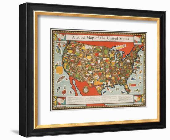 A Food Map of the United States-null-Framed Giclee Print