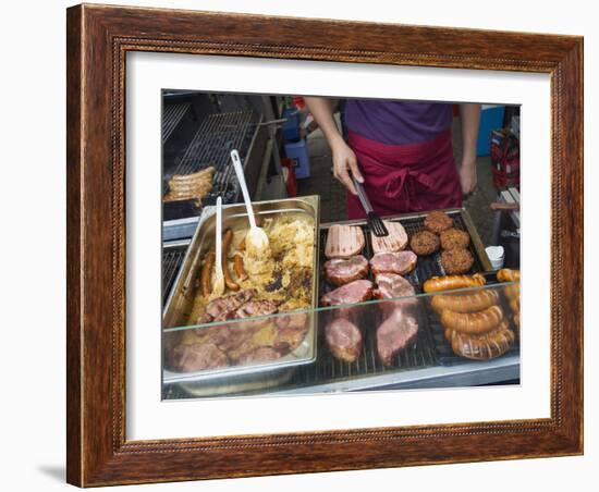 A Food Stand in Hackescher Markt.-Jon Hicks-Framed Photographic Print