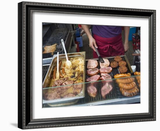 A Food Stand in Hackescher Markt.-Jon Hicks-Framed Photographic Print