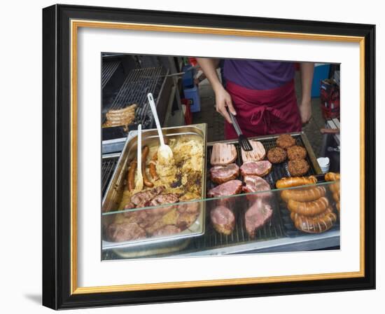 A Food Stand in Hackescher Markt.-Jon Hicks-Framed Photographic Print