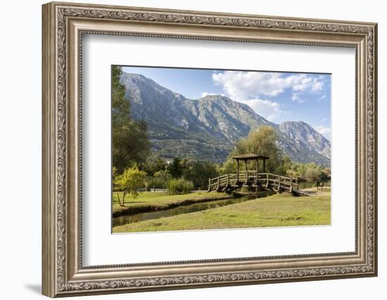 A Foot Bridge with Views of the Bay of Kotor, Morinj, Montenegro, Europe-Charlie Harding-Framed Photographic Print