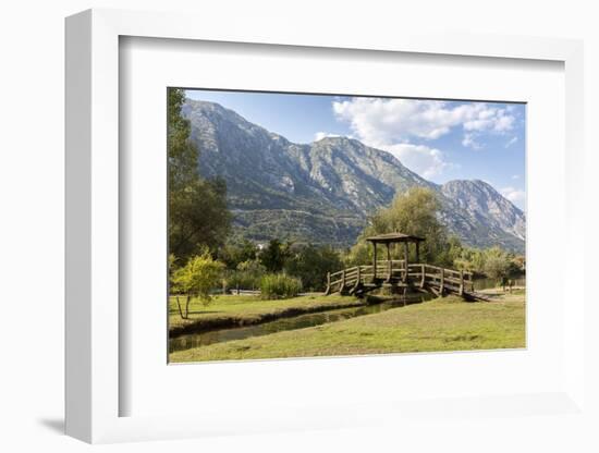 A Foot Bridge with Views of the Bay of Kotor, Morinj, Montenegro, Europe-Charlie Harding-Framed Photographic Print