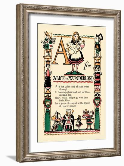 A for Alice in Wonderland-Tony Sarge-Framed Art Print