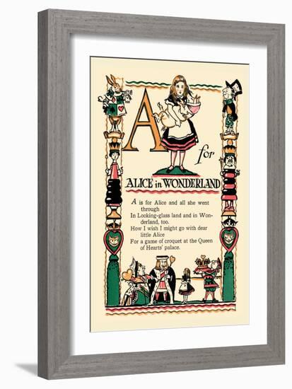 A for Alice in Wonderland-Tony Sarge-Framed Art Print