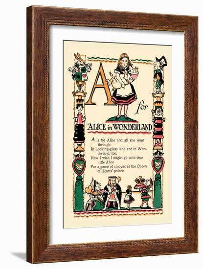A for Alice in Wonderland-Tony Sarge-Framed Art Print