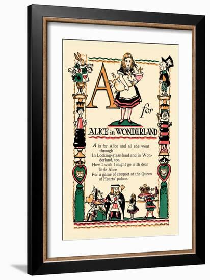 A for Alice in Wonderland-Tony Sarge-Framed Art Print