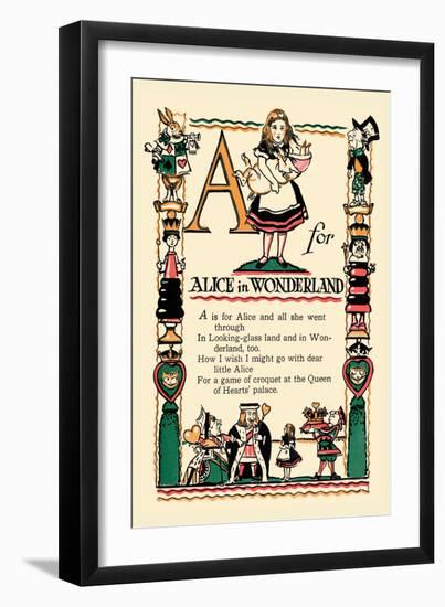 A for Alice in Wonderland-Tony Sarge-Framed Art Print