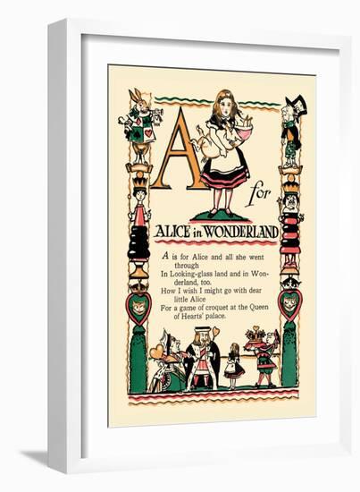 A for Alice in Wonderland-Tony Sarge-Framed Art Print