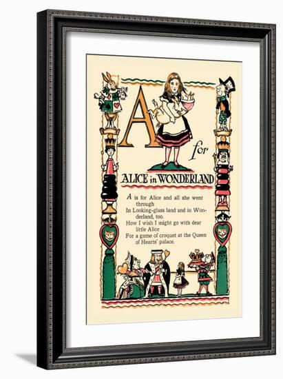 A for Alice in Wonderland-Tony Sarge-Framed Art Print