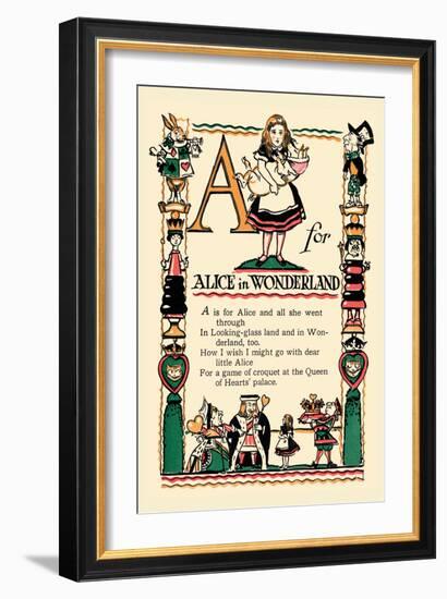 A for Alice in Wonderland-Tony Sarge-Framed Art Print