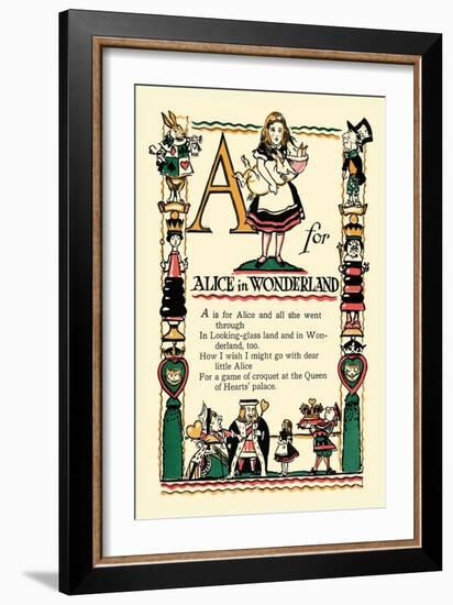 A for Alice in Wonderland-Tony Sarge-Framed Art Print