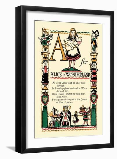 A for Alice in Wonderland-Tony Sarge-Framed Art Print