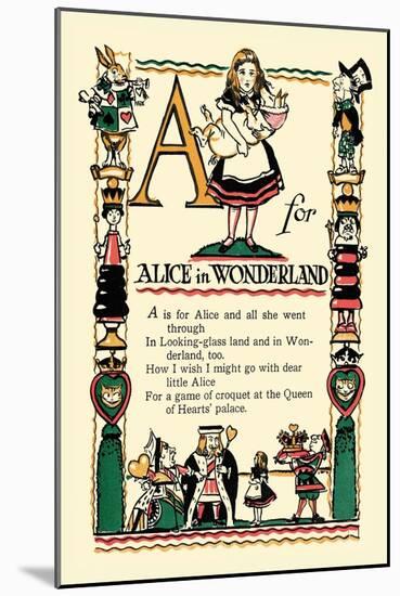 A for Alice in Wonderland-Tony Sarge-Mounted Art Print