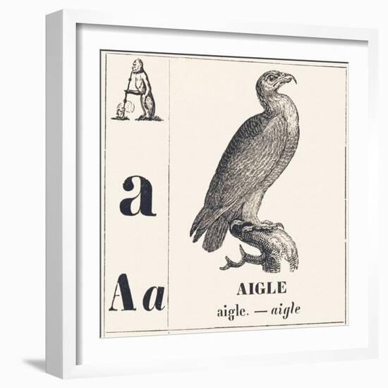 A for Eagle, 1850 (Engraving)-Louis Simon (1810-1870) Lassalle-Framed Giclee Print