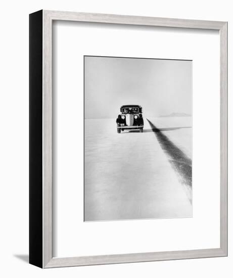 A Ford Lincoln on the Bonneville Salt Flats, Utah, 1935-Unknown-Framed Photographic Print