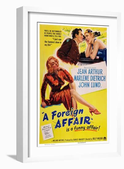 A Foreign Affair, Marlene Dietrich, John Lund, Jean Arthur, 1948-null-Framed Art Print