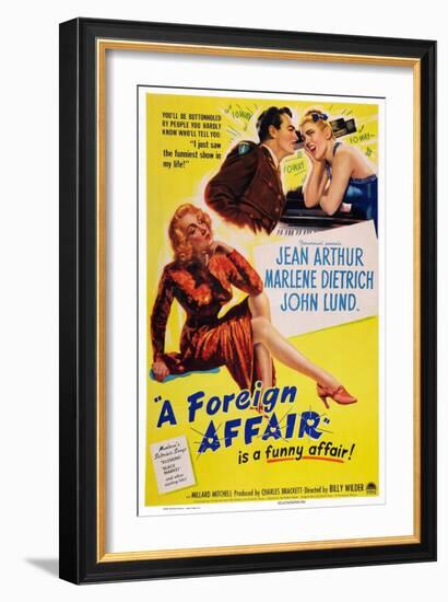 A Foreign Affair, Marlene Dietrich, John Lund, Jean Arthur, 1948-null-Framed Art Print