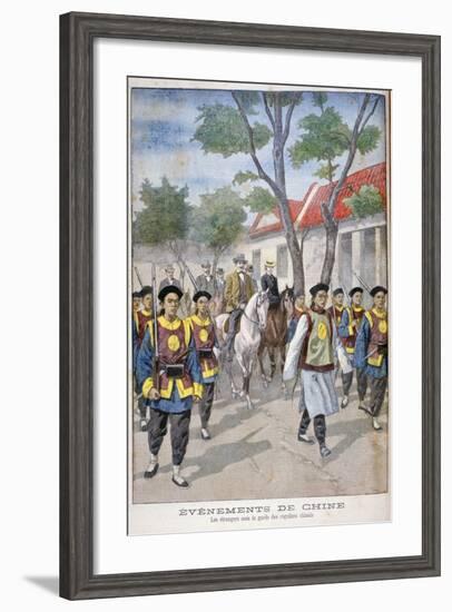 A Foreigner under the Guard of Regular Chinese Army, China, 1900-Oswaldo Tofani-Framed Giclee Print