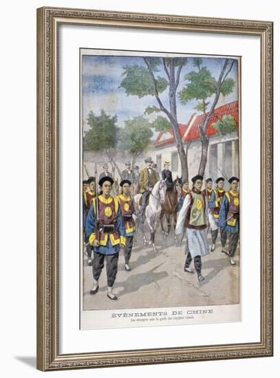 A Foreigner under the Guard of Regular Chinese Army, China, 1900-Oswaldo Tofani-Framed Giclee Print