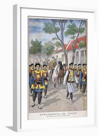 A Foreigner under the Guard of Regular Chinese Army, China, 1900-Oswaldo Tofani-Framed Giclee Print