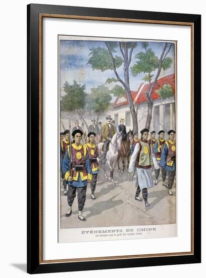 A Foreigner under the Guard of Regular Chinese Army, China, 1900-Oswaldo Tofani-Framed Giclee Print