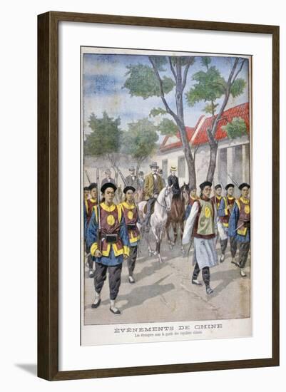 A Foreigner under the Guard of Regular Chinese Army, China, 1900-Oswaldo Tofani-Framed Giclee Print