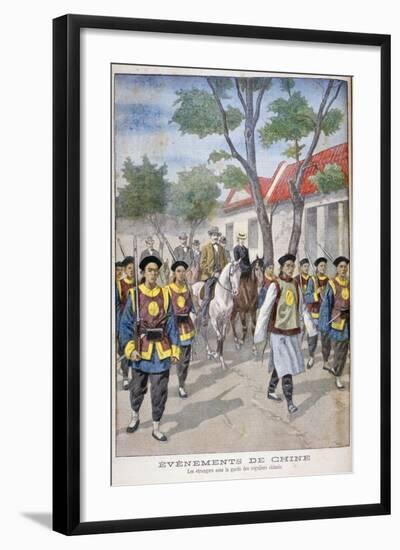 A Foreigner under the Guard of Regular Chinese Army, China, 1900-Oswaldo Tofani-Framed Giclee Print