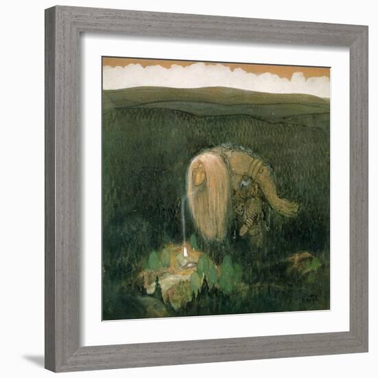 A Forest Troll, c.1913-John Bauer-Framed Giclee Print
