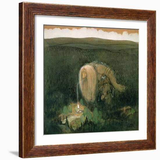 A Forest Troll, c.1913-John Bauer-Framed Giclee Print