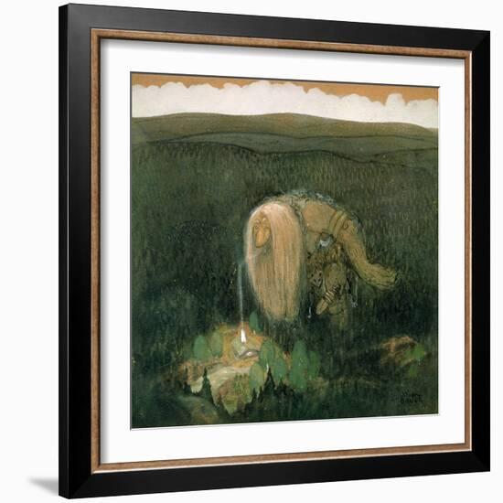 A Forest Troll, c.1913-John Bauer-Framed Giclee Print