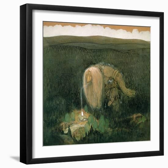 A Forest Troll, c.1913-John Bauer-Framed Giclee Print