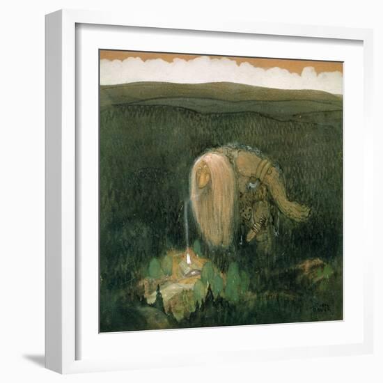 A Forest Troll, c.1913-John Bauer-Framed Giclee Print