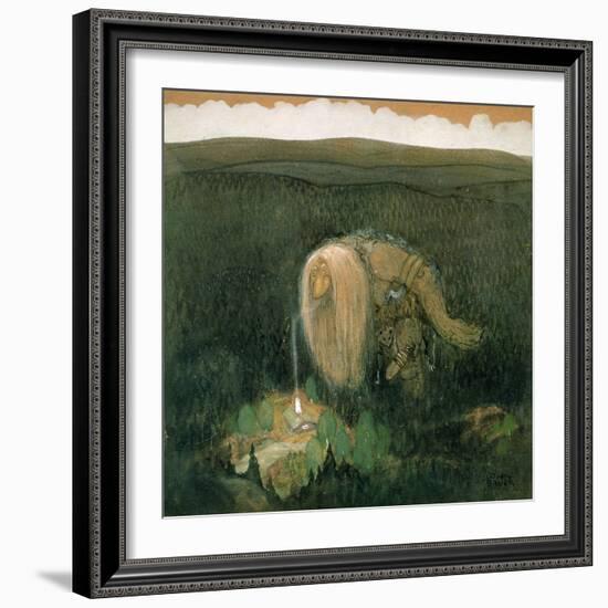 A Forest Troll, c.1913-John Bauer-Framed Giclee Print