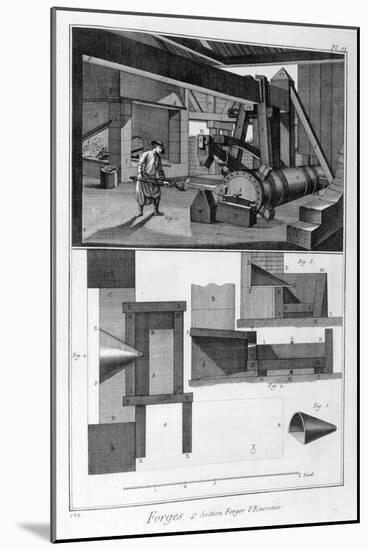 A Forge, Drop Hammer, 1751-1777-Denis Diderot-Mounted Giclee Print